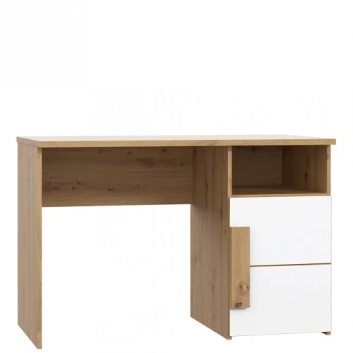 Biurko skandynawskie 110x60 cm ARKINA Biały /Dąb Artisan